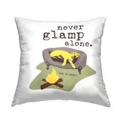 Never Glamp Alone Dog Decorative Printed Throw Pillow Design by Dog Is Good, 18 x 7 x 18