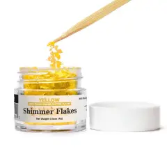 Yellow Edible Shimmer Flakes 4 Gram Jar