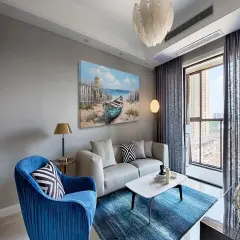 Summer Blue Coastal Wall Art Decor Textured Beach