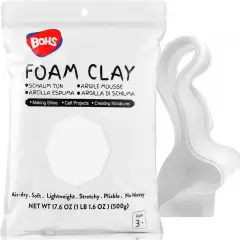White Modeling Foam Clay Lite - 500 Grams, Squishy,Soft, Air Dry -for Flower Mirror,Cosplay,Fake Bake, Slime Supplies- 1.1 Lbs