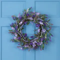 Northlight Lavender Artificial Spring Floral Wreath, Purple and Green - 18-Inch