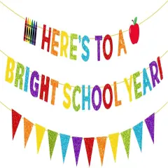 Glitter Here's To A Bright School Year Banner