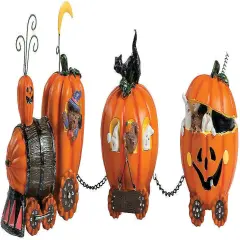 Pumpkin Express Train for Halloween Decorations - Fall Home Decor Table Top Figurines