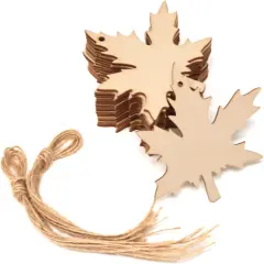 20PCS Maple Leaves Wooden Hanging Ornaments Fall Leaf Unfinished