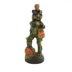 Charles Mcclenning 11.0 Inch Steampunk Stan Halloween Figurine , Lightweight Halloween Decor Halloween Owl Pumpkin Green