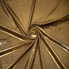 Claudette Creased Foiled Spandex Fabric Dark Chocolate/Gold