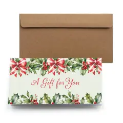 Great Papers! Holly & Holiday Bow Gift/Money Card Holders with Envelopes, 6.5" x 11", 12 Count
