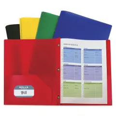 C Line Two-Pocket Folder with Prongs - Assorted, 8-1/2" x 11", Pkg of 10