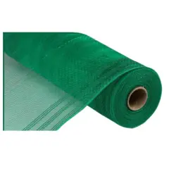 10.25" x 10yd Emerald Green Faux Jute Border Stripe Mesh - 10 Inch Wreath Supplies-RY832406