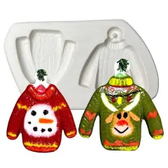 9" x 5" x 1.75" Holiday Sweaters Ornament Glass Fusing Kiln Mold