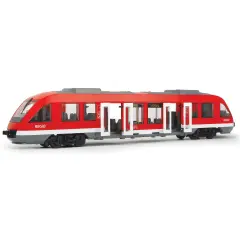 Dickie Toys: City Train - Red & White - Trackless Train Vehicle Toy, Detailed Interior Compartments, Freewheel Push-Pull, Opening Doors, Kids Ages 3+