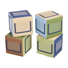 Picture Me Blocks, Activity Cubes, 4-Piece Earthtone
