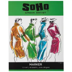 SoHo Urban Artist Marker Paper Pads - Bleed Resistant Paper for Drawing or Sketching with Markers, Ink, Pens, Color Blending, & More