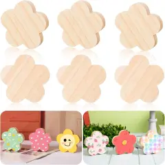 12 Pcs Spring Flower Wooden Cutouts Unfinished Flower Shaped Table Signs Wooden Flowers Blocks to Paint Blank Wooden Table Centerpieces for DIY Crafts Spring Home Shelf Tiered Tray