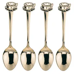 Fino 4.5-Inch Cup & Saucer Design Gold Plated Demi Spoon