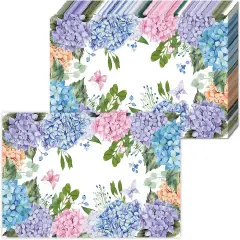 Paper Placemats Disposable 50 Pack Hydrangea Placemats 16x 11 Inch Floral Place Mats for Spring Summer Dining Table Wedding Party Supplies