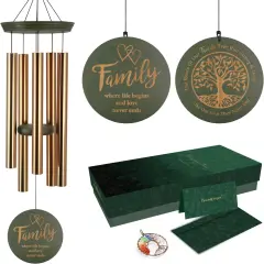 Wind Chimes for Outside, Large Outdoor Windchimes with Engraved Tree of Life, Premium Tuned Metal Chimes for Mother/Grandma, Home & Garden Decor with Soothing Tone