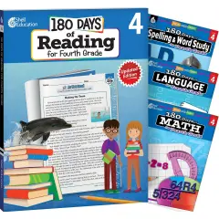 180 Days of Practice Reading, Spelling, Language, & Math for Forth Grade: 4-Book Set