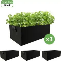 8 Gallon Plant Grow Bag Fabric Raised Flower Bed Garden Vegetable Planter 3 PACK