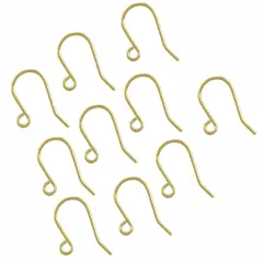JewelrySupply Ear Wire - Shepards Hook 20mm Gold Plated (10-Pcs)