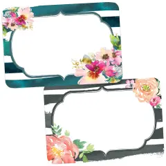 Avery Adhesive Name Tags, Floral Watercolor Print, 2-1/3" x 3-3/8", 80 Name Stickers (80021)