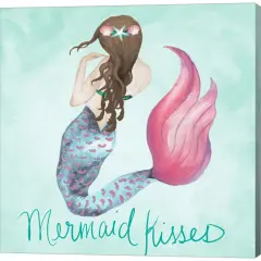 Mermaid Kisses by Elizabeth Medley 12" x 12" Canvas Wall Art