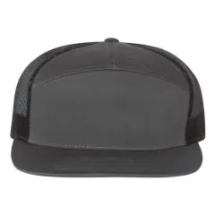 Richardson&reg; Seven Panel Trucker Cap Charcoal/ Black