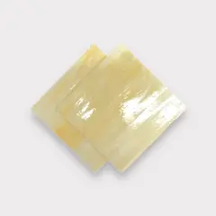 Honey tr., White Crystal Prisma Fusible Glass Sheets / Mosaic Squares - 2 Pack