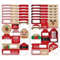 Big Dot of Happiness Jolly Santa Claus - Assorted Christmas Party Gift Tag Labels - To and From Stickers - 12 Sheets - 120 Stickers