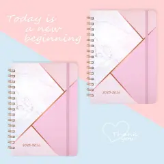 Planner 2025-2026 - July 2025 - June 2026, Academic Planner 2025-2026, 6.3" x 8.4", 25-26 Weekly and Monthly Planners with Tabs - Pink Marble