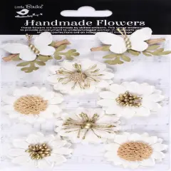 Little Birdie Arcadia Paper Flowers 8/Pkg-Ivory Pearl