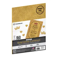 Printworks Printable Gold Glitter Cardstock, 15 Sheets, 8.5&rdquo; x 11&rdquo; (00516)