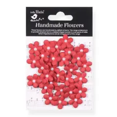 Little Birdie Janice Paper Flowers 25/Pkg-Cardinal Red