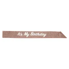 6 Pack Bulk It's My Birthday Party Glittered Sash