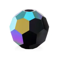 Preciosa 4mm Czech Glass Faceted Round Beads 40 Pieces Jet AB