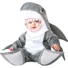 Adorable Infant Shark Costume with Hood Jumpsuit and Slip Resistant Booties