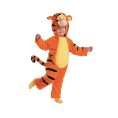 Toddler Tigger Costume Orange Plush Jumpsuit Character Hood