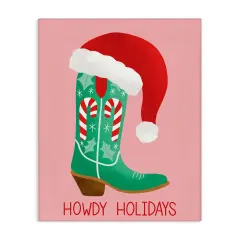 Stupell Industries Howdy Holidays Boot & Hat Canvas By Taylor Shannon Designs
