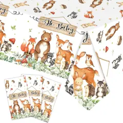 3pcs Woodland Animals Tablecloth