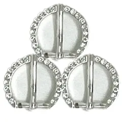 Belt Buckle Metal Prong 5/8 Inche Sterling Silver Plated Rhine Stone