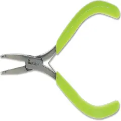 The Beadsmith Micro-Fine Bent Flat Nose Pliers, 5 inches (127mm) with Polished Steel Head, Green PVC Comfort Grip Handle with Double-Leaf Spring, Tool for Jewelry Making