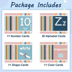 61Pcs Boho Alphabet Number Bulletin Board Set for Classroom Wall Decoration