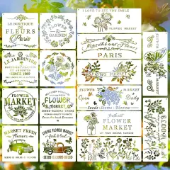 Large Spring Flower Market Stencils