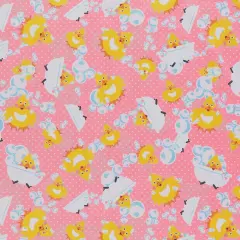 Mook Fabrics Bath Time Printed PUL Fabric [60 in. Wide] - By The Yard Pink