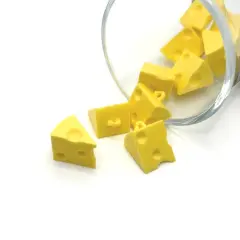 3D Cheese Wedge Charms, 16x11mm