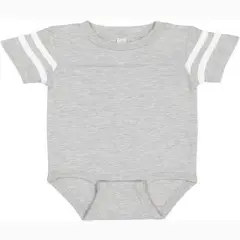 Rabbit Skins&reg; Infant Football Classic Crew Neck Short Sleeve Bodysuit VN HTHRBLD WHT