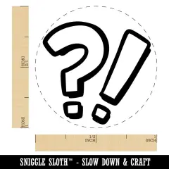 Shocked Confused Surprised Question Exclamation Marks Self-Inking Rubber Stamp Orange