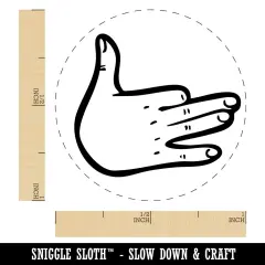 Dog Shadow Puppet Hand Self-Inking Rubber Stamp Crafting Planners Green