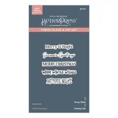 Spellbinders Plate & Die Set From Wonderland-Merry Messages