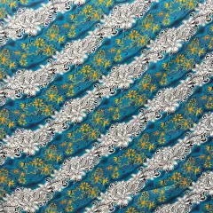 1 Yard Diagonal Tiare Lei Polyester Fabric For Sewing Crafts Apparel And Decorative Projects 45 Inch Width Coral Blue